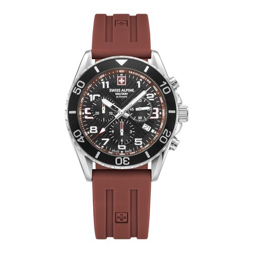 Swiss Alpine Military Herren Uhr Chronograph Analog Quarz 7029.9836SAM Silikon