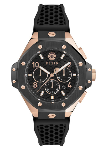 Philipp Plein Herren Uhr Analog Quarz PLEIN CHRONO ROYAL 46 MM PWPRA0824 Silikon