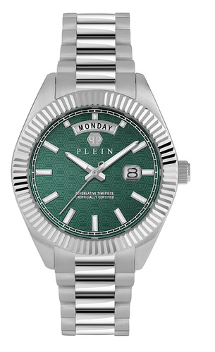 Philipp Plein Herren Uhr Analog Quarz DATE SUPERLATIVE GENT PWPNA0124 Edelstahl