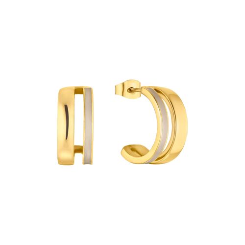 s.Oliver Jewel Damen Ohrringe Creolen Edelstahl IP Gold 2037981