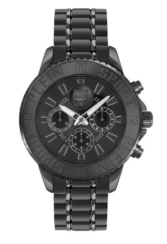 Plein Sport Herren Uhr Chronograph Analog Quarz GLAM CHRONO PSMEA0724 Edelstahl