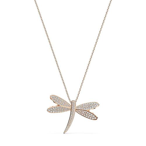 Swarovski Damen Kette Halskette Edelstahl ros�gold  Libelle Kristalle 5524856