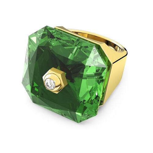 Swarovski Damen Ring Cocktailring Metall Gold Kristall Numina Gr�n