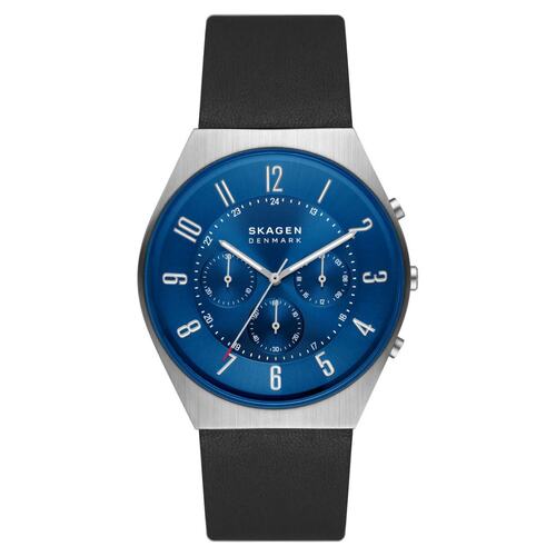 Skagen Herren Uhr Chronograph Armbanduhr Grenen Leder SKW6820