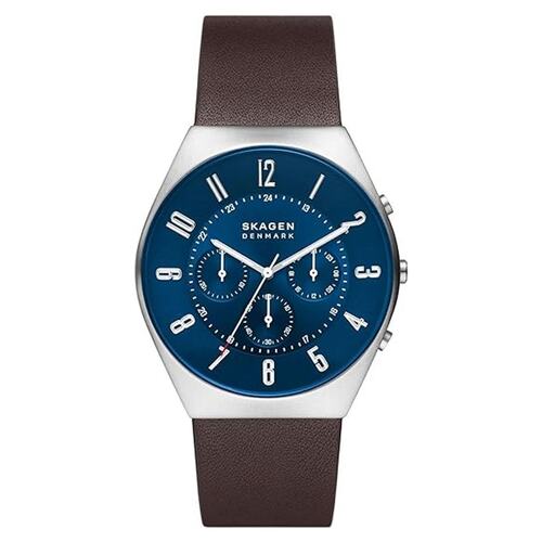 Skagen Herren Uhr Chronograph Armbanduhr Grenen Leder SKW6842