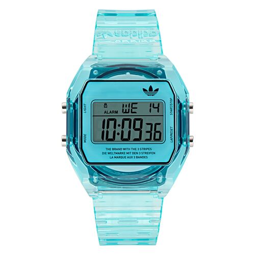 Adidas Unisex Uhr DIGITAL TWO CRYSTAL Kunststoff blau AOST24065