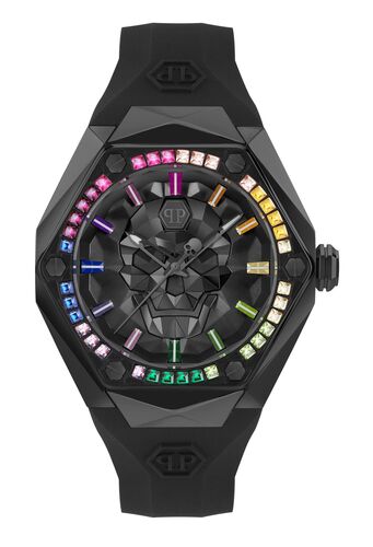 Philipp Plein Herren Uhr Analog Quarz THE $KULL SPIKES PWPWA0524 Silikon