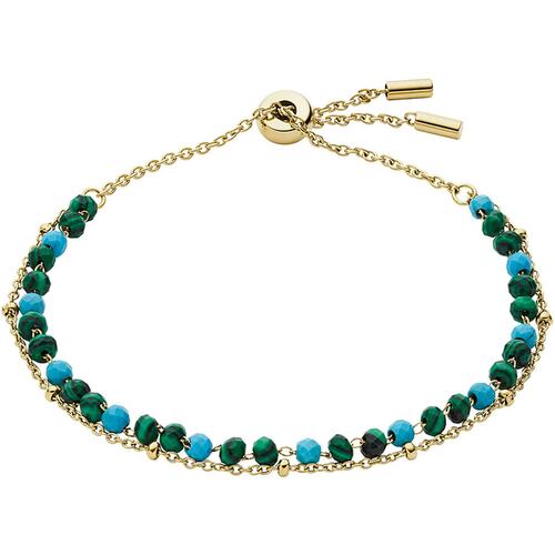 Fossil Damen Armband Armkette Edelstahl gold Glasperlen JF04132710