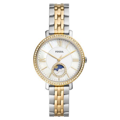 Fossil Damen Uhr Armbanduhr Edelstahl Bicolor ES5166 JACQUELINE