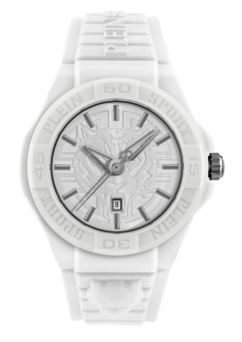Plein Sport Unisex Uhr Analog Quarz NEW FEARLESS Weiss PSHDA0324 Silikon