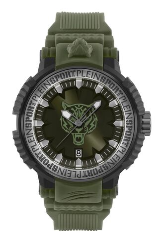 Plein Sport Unisex Uhr Analog Quarz TIGER POWER IP Gun / gr�n PSEDA0524 PU