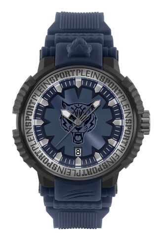 Plein Sport Unisex Uhr Analog Quarz TIGER POWER IP Gun / blau PSEDA0624 PU