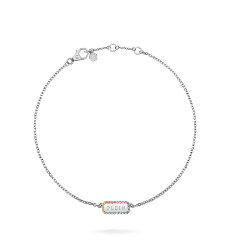 Philipp Plein Damen Kette Halskette Edelstahl silber PLEIN TAG PJQEA04NU