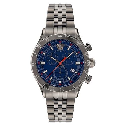 Versace Herren Uhr Armbanduhr Chronograph Edelstahl Hellenyium VE2U00722
