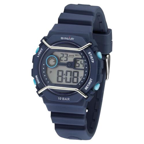 SINAR Jugenduhr Armbanduhr Digital Quarz Jungen Silikonband XE-69-2 Blau