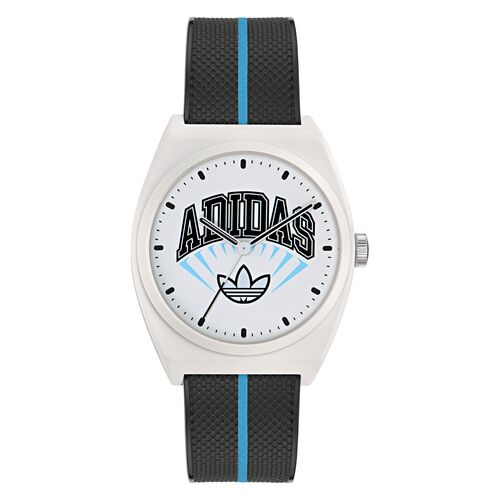 Adidas Unisex Uhr PROJECT TWO Kunststoff wei� schwarz AOST25038
