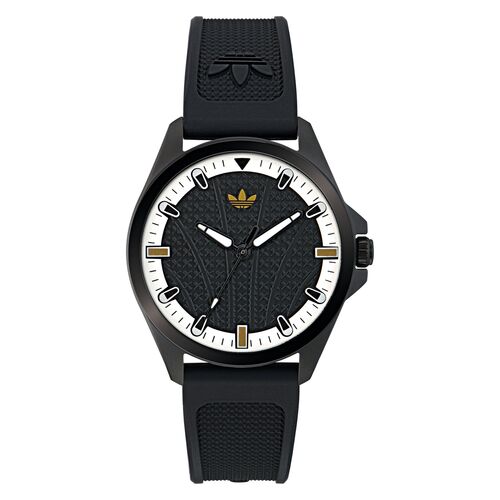 Adidas Unisex Uhr ICONIC ONE Silikon schwarz AOFH25001