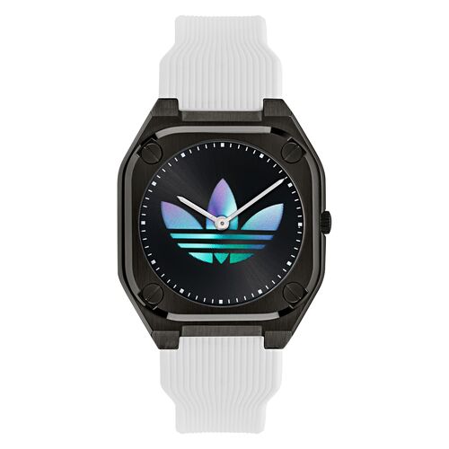 Adidas Unisex Uhr City Tech Silikon weiss AOFH25010