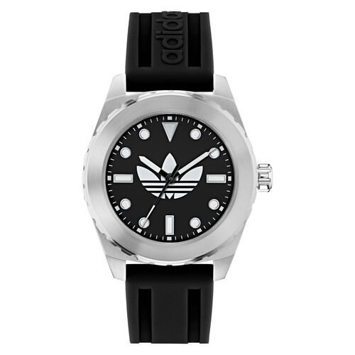 Adidas Herren Uhr Edelstahl Silikon schwarz AOSY25021