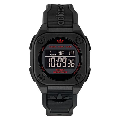 Adidas Unisex Uhr DIGITAL Silikon schwarz AOST25029