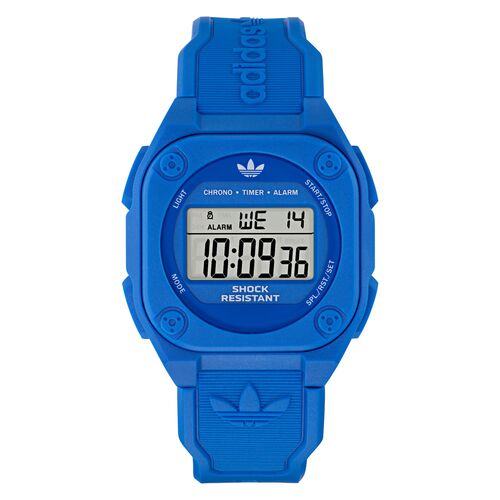 Adidas Unisex Uhr DIGITAL Silikon blau AOST25030