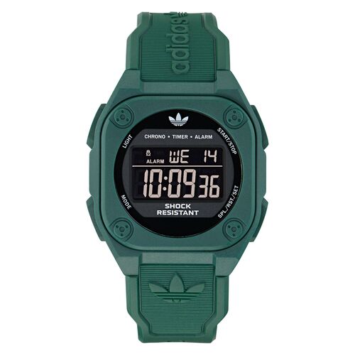 Adidas Unisex Uhr DIGITAL Silikon gr�n AOST25032