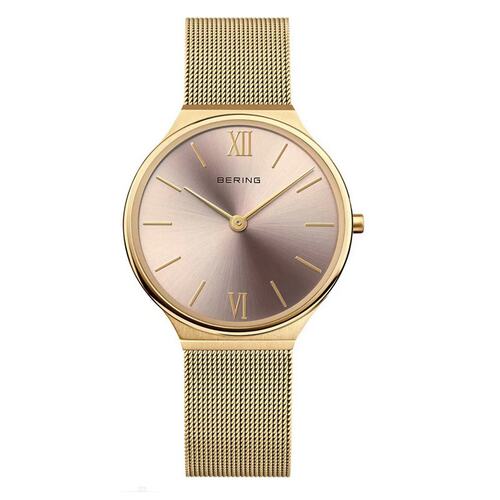 Bering Damen Uhr Armbanduhr Ultra-Slim Gold - 18434-336 Edelstahl