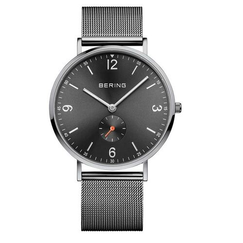 Bering Herren Uhr Armbanduhr Classic Small Second Grau - 14040-377 Edelstahl