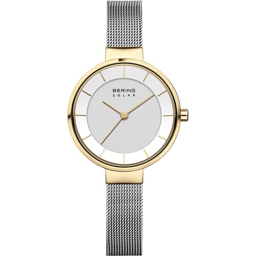Bering Damen Uhr Armbanduhr Solar Gold  - 14631-024 Edelstahl