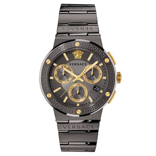 Versace Herren Uhr Armbanduhr Chronograph GRECA LOGO VEZ900521 Edelstahl
