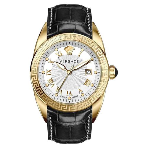Versace Herren Uhr Armbanduhr Edelstahl Spirit VFE130015 Leder