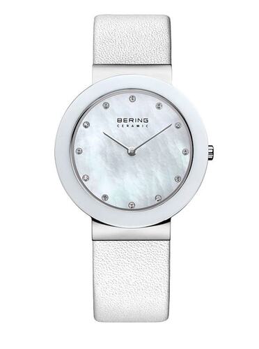 Bering Damen Uhr Armbanduhr Slim Ceramic - 11435-604 Leder