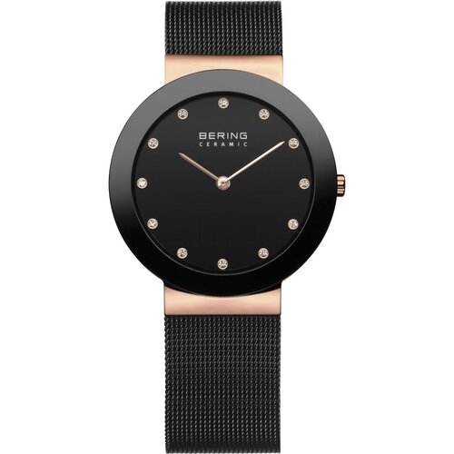 Bering Damen Uhr Armbanduhr Slim Ceramic - 11435-166 Meshband