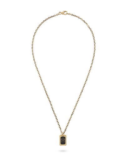 Philipp Plein Herren Kette Halskette Edelstahl IP Gold PLEIN TAG PJ0AA18NU