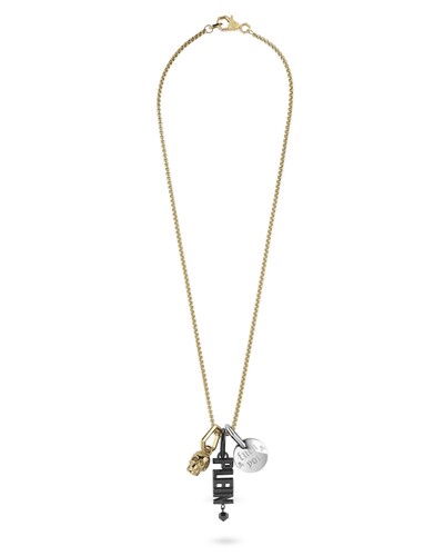 Philipp Plein Herren Kette Halskette Edelstahl IP Gold PLEIN VALENTINE PJHGA01NU