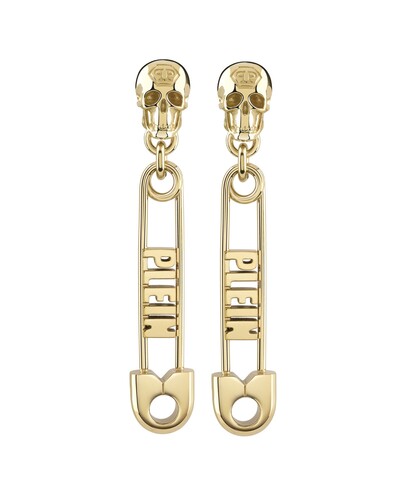 Philipp Plein Damen Ohrringe Edelstahl IP Gold PLEIN SAFETY PIN PJKGA03EU