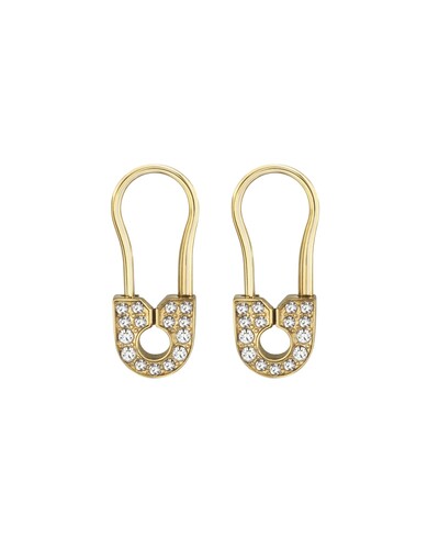 Philipp Plein Damen Ohrringe Edelstahl IP Gold PLEIN SAFETY PIN PJKGA05EU