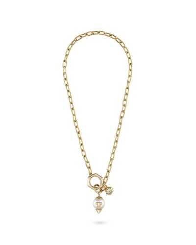 Philipp Plein Damen Kette Halskette Edelstahl IP Gold RHAPSODY PJ8EA11NU