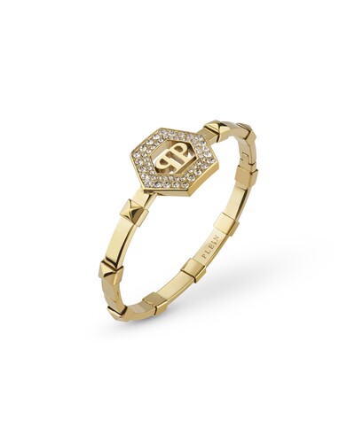 Philipp Plein Damen Armband Armreif Edelstahl IP Gold  PLEIN LEGACY PJREA12BU