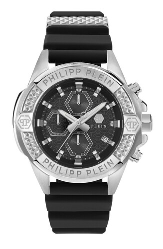 Philipp Plein Herren Uhr Analog Quarz THE $KULL CHRONO PWWFA0125 Silikon
