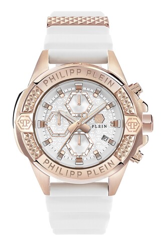 Philipp Plein Herren Uhr Analog Quarz THE $KULL CHRONO PWWFA0325 Silikon