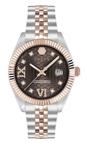 Philipp Plein Damen Uhr Analog Quarz DATE SUPERLATIVE PWYFA0325 Edelstahl