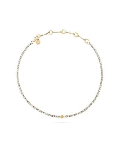 Philipp Plein Damen Kette Halskette Edelstahl gold  PLEIN TENNIS ROYAL PJSEA16NU