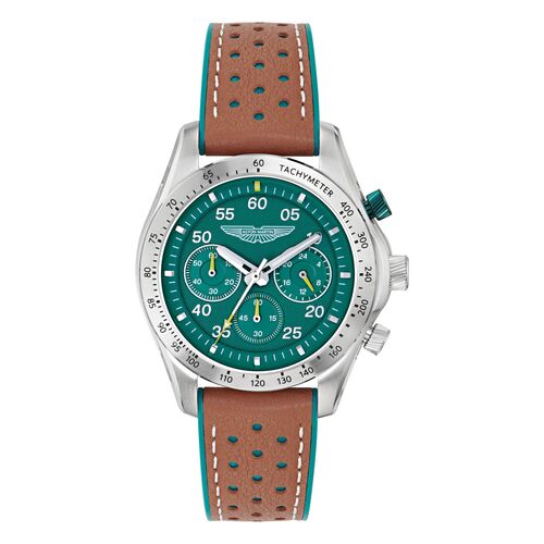 ASTON MARTIN Herren Uhr Chrono Armbanduhr AML THRILL MTRS1F501 Silikon/Leder