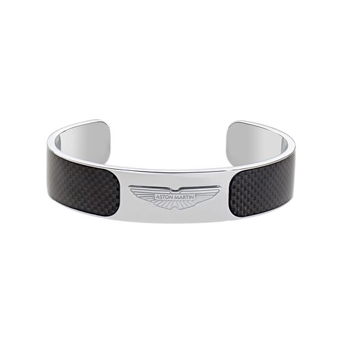 ASTON MARTIN Herren Armband Armreif Edelstahl silber Carbon AML ICON MJRTF5BL0