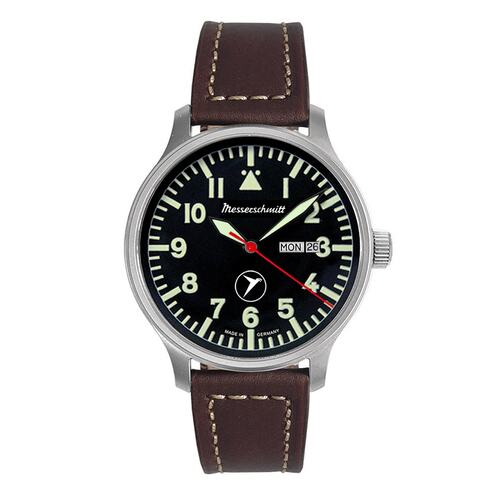 Aristo Herren Messerschmitt Uhr Fliegeruhr ME-6332-DD2 Leder