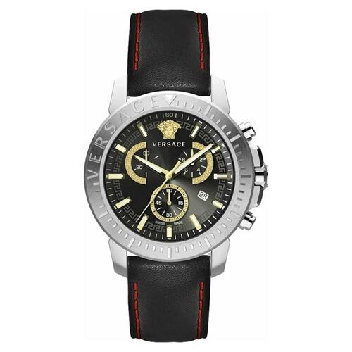 Versace Herren Uhr Armbanduhr Chronograph New Chrono VE2E00121 Leder