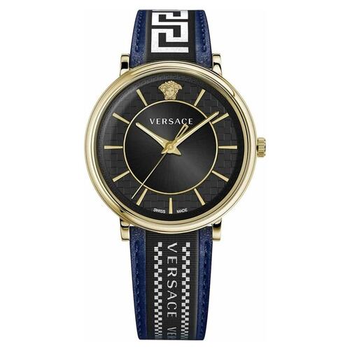 Versace Herren Uhr Armbanduhr V-Circle VE5A01521 Leder