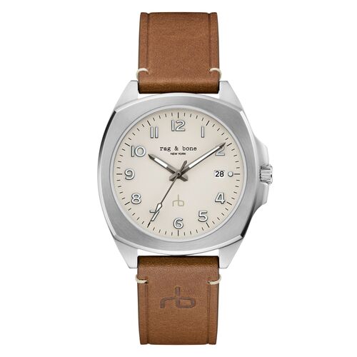 rag & bone Herren Analog Quarz Uhr Armbanduhr Bleeker RBG250032 Leder