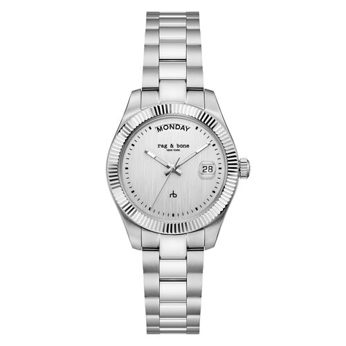 rag & bone Damen Analog Quarz Uhr Armbanduhr Lex Day Date RBL250000 Edelstahl